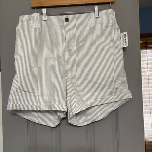 Old Navy White and Navy Pinstripe Shorts